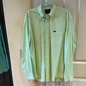 Faconnable Men's Light Green Button Down Shirt